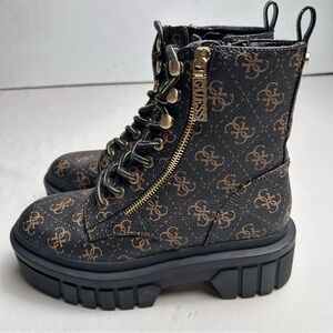 GUESS Black and Brown Combat Boots